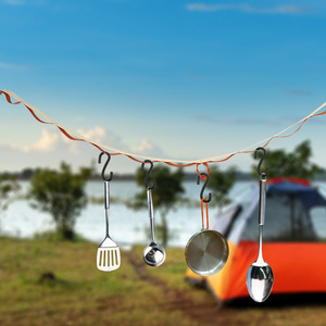 Cuerda colgante de 22 anillas, 5 cm x 12 m, nailon, ajustable, para exteriores, para tender ropa, para tiendas de campaña, herramienta de supervivencia - Product Image 2