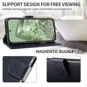 Étui de téléphone en cuir PU de luxe pour Google Pixel 9 8 7 XL 8A 7A 6A 8Pro 9Pro porte-carte à rabat portefeuille sac de téléphone magnétique - Product Image 3