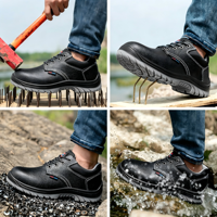 Chaussures de sécurité isolantes électriques 6KV, coupe basse, embout composite en fibre de verre, cuir de vachette embossé, bottes en PU, unisexe pour électricien