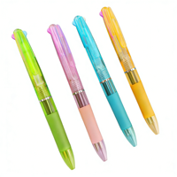 Stylo bille rétractable transparent avec grip en caoutchouc souple pour le bureau et l'écriture quotidienne