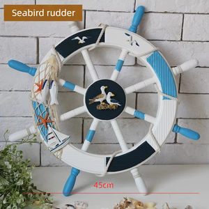 Decoración del hogar náutico HYA06 ganchos barco <span class=keywords><strong>timón</strong></span> pared <span class=keywords><strong>timón</strong></span> de madera - Product Image 2
