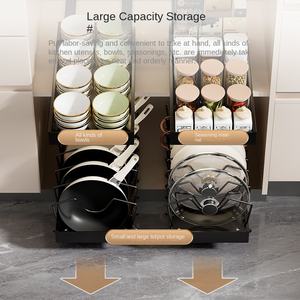 Organizzatore Multifunzionale per Coperchi di <span class=keywords><strong>Pentole</strong></span> con <span class=keywords><strong>Cassetto</strong></span> Scorrevole e Divisori per Riporre <span class=keywords><strong>Pentole</strong></span> e Coperchi all'Interno degli Armadi - Product Image 4