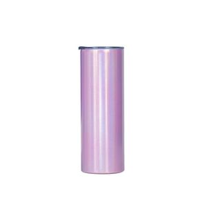 Qualisub Gobelet isotherme fin personnalisable 20oz, couleurs mélangées, vierges pour sublimation, en acier inoxydable, effet arc-en-ciel scintillant, vente en gros - Product Image 2