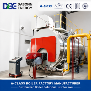 Chaudière à vapeur à gaz et mazout à haut rendement (98%) 1000 kW 8 tonnes/h, 3 passages, à foyer ouvert, PLC automatique pour la teinture textile et chimique - Product Image 1