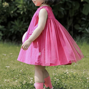 Abito Estivo Senza Maniche per Bambine, Stile Principessa, in Taffetà, Personalizzabile con Pizzo e Fiocco a <span class=keywords><strong>Farfalla</strong></span> - Product Image 4