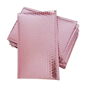 Fabricant d'enveloppes matelassées pour expédition à bulles métalliques Sacs Rose Gold Poly Large Bubble Mailer