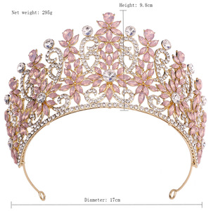 Moda europea americana barocca corona di cristallo festa di compleanno corona corona corona di nozze <span class=keywords><strong>da</strong></span> sposa - Product Image 6