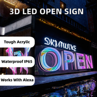 Enseigne publicitaire LED 3D à effet miroir infini, lettres lumineuses personnalisées en acrylique néon, panneau RGB, logo d'entreprise, boutique, IP65