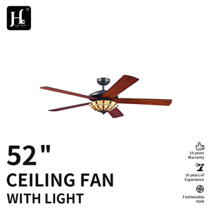 Ventilateur de plafond de luxe en bois naturel de 52 pouces pour la décoration intérieure, ventilateur de plafond intérieur avec lumière et télécommande - Product Image 2