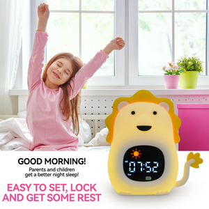 Mặt Trời Mọc OK để đánh thức đồng hồ báo thức snooze ngủ Viện trợ loa âm thanh máy vườn ươm ánh sáng ban đêm trẻ em báo động kép ngủ huấn luyện viên Đồng hồ - Product Image 5