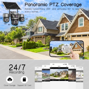 V380 4G SIM IP67 15MP HD 3Lens 3PTZ 10X Zoom R&D Alarm Outdoor 360 Solar CCTV PTZ IP Wifi Wireless <b>Security</b> Cameras Surveillance - Product Image 4