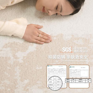 Tapis moderne de style italien, rectangulaire, couleur crème unie, motif abstrait, résistant aux taches, pour salon et chambre, collection Printemps 2025 - Product Image 2