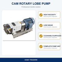 Pompa Rotary Lobe Elektrik Saniter YAQUAN FRP-20 Sambungan Flens untuk Molasses, Pasta, Makanan Kental 20m3/jam 0.6MPa SS304 Low Shear