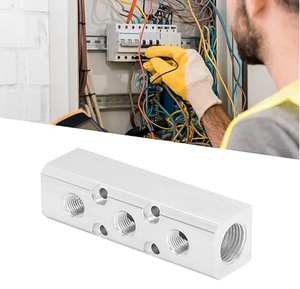 خدمة تصنيع بالتحكم الرقمي بالحاسوب حسب الطلب، وصلة هيدروليكية مستقيمة بـ 6 مخارج من الألومنيوم لتوزيع الغاز والهواء - Product Image 6