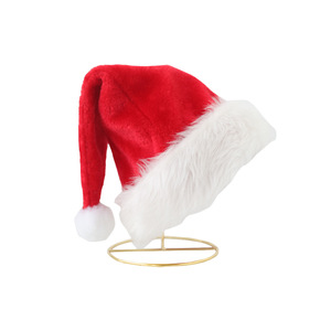Gorro de Navidad en Oferta, Gorro de Santa Claus Rojo y Blanco de Felpa Suave y Gruesa, Gorro Navideño para Adultos y Niños - Product Image 1