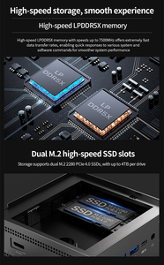 OpenClaw AI มินิพีซีรุ่นใหม่ HO5 Ai 9 370 โปรเซสเซอร์ AMD พกพาสะดวก แรม 32GB DDR5X 1TB SSD USB4.0 หน่วยความจำวิดีโอ GDDR4 สำหรับเล่นเกม - Product Image 3