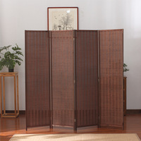 Séparateur de pièce Séparateur d'écran de pièce à 4 panneaux Paravent en bois Pliable Portable Partition Screen Wood avec étagères de rangement amovibles