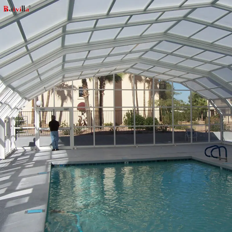 Abri de piscine rétractable, couvercle en verre, protection solaire rétractable, modèle 2020