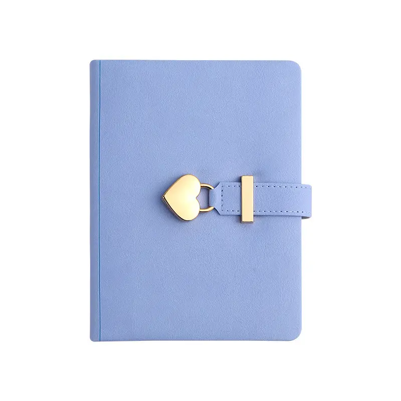 New Launch Vintage Leather Heart Shaped Lock A5 B6 Cute Locked Secret Diaries Journal Notebook For Girl