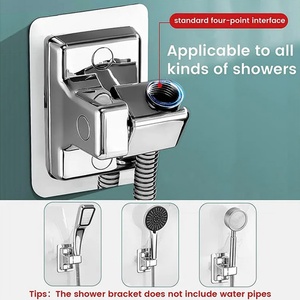 Bathroom Adjustable Strong Adhesive Mount <b>Bracket</b>, Waterproof Universal Shower Head Holder, No Drilling Wall <b>Bracket</b> - Product Image 4