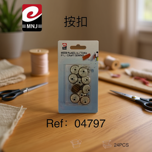 Mnj Snap Fasteners 24Pcs Metal Buttons For Craft Sewing Ref 04797 - Product Image 3