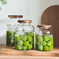Grote glazen wijnfles/brouwpot voor huishoudelijk gebruik, verzegelde pot, luchtdicht, 1-2L, modern design