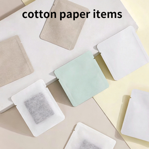 Sachets en papier coton personnalisés avec logo, mini-sachets carrés givrés pour échantillons de thé, emballage jetable pour aliments secs, petits sacs plats - Product Image 1