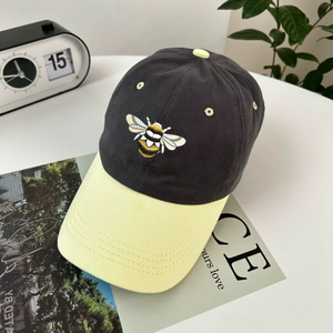 Summer Sun Protection Two-Tone <b>Animal</b> Bees Embroidered Customized Dad <b>Hat</b> Vintage Washed Cotton Cap 6-Panel Baseball Caps - Product Image 5