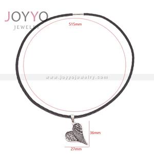 Chaîne de collier en cuir noir personnalisée plus simple avec breloque soleil en acier inoxydable breloque main Hamas breloque <span class=keywords><strong>coeur</strong></span> - Product Image 6