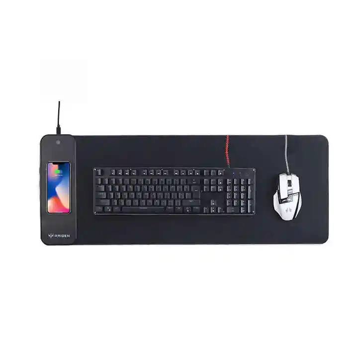 Mousepads LED sạc không dây da mở rộng XXL Gamer biểu tượng tùy chỉnh in tùy chỉnh chơi game lớn RGB chuột Pad