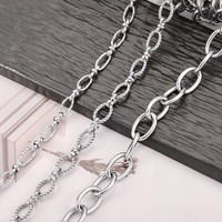 Multi-style Acier inoxydable Titane Acier Chaîne Indentation Twist Oval Cross DIY Bracelet Accessoires Plaqué Or