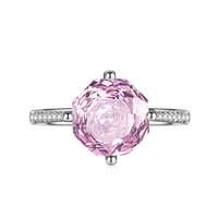 Hete Verkoop Zilveren Kleur Trouwringen Vinger Luxe Mode Ingelegd Snijoppervlak Natuurlijk Amethist Zirkoon Sieraden Cadeau