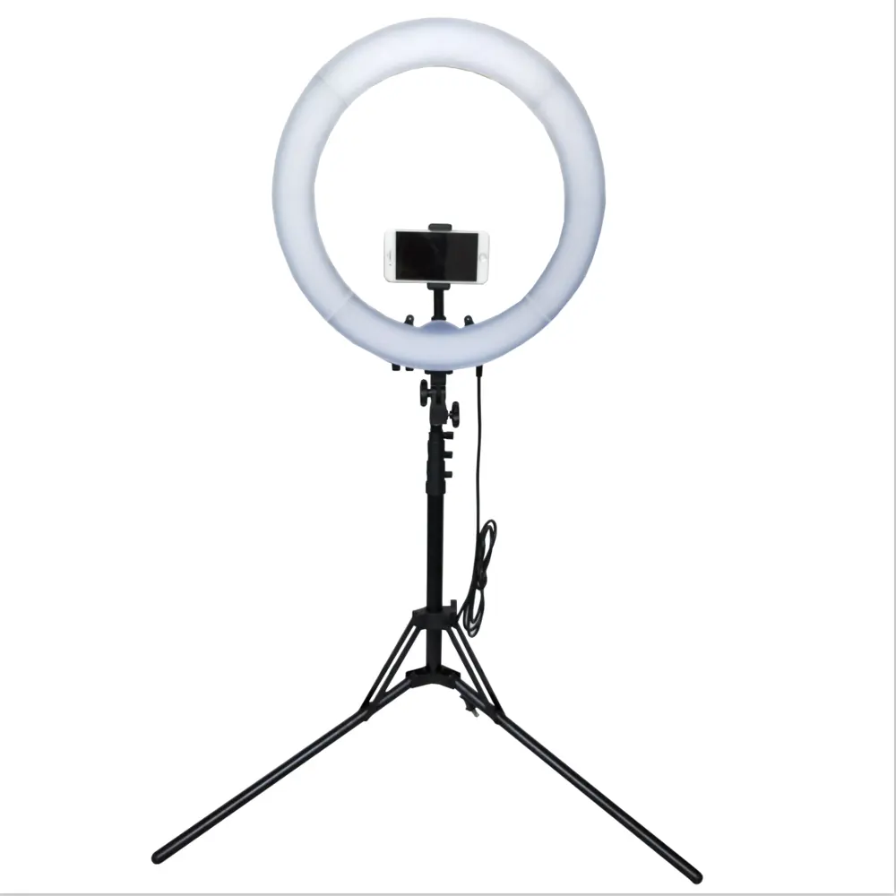 18 "480 pcs mejor anillo de luz LED 80w belleza espejo de la cámara de vídeo, foto lámpara con soporte de teléfono para youtube del flash de anillo