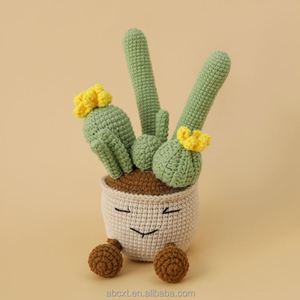 Decoración para el Hogar, Cactus Tejido a Crochet, Hecho a Mano, con Múltiples Cabezas, en Maceta - Product Image 3