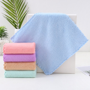 Coral Fleece Face Towel 25x25cm Square Quick Dry Absorbent Baby Washcloth For Newborn Kindergarten - Product Image 5