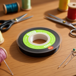 ริบบิ้นผ้าก๊อซ 1 ซม. x 35 หลา สีดำ สำหรับงานประดิษฐ์และงานเย็บผ้า - Product Image 2