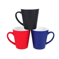 Tasses magiques coniques à changement de couleur en céramique et porcelaine de 12 oz, réutilisables, sans danger pour les aliments, compatibles lave-vaisselle et micro-ondes, pour la sublimation en gros