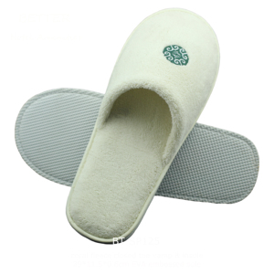 All'ingrosso personalizzato Hotel <span class=keywords><strong>pantofole</strong></span> aperte a punta di lusso in pile di corallo bianco suola EVA <span class=keywords><strong>per</strong></span> Spa Hotel compagnia aerea <span class=keywords><strong>ospedale</strong></span> con Logo - Product Image 5
