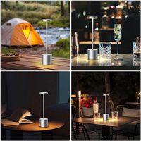 Lampe de table en métal Saint Louis noire, 3 couleurs, gradation progressive, commande tactile, lampe de bureau LED rechargeable, décoration pour la maison, l'hôtel, le bar