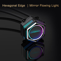 Lovingcool Infinite Mirror Design Hexagon 360mm ARGB Boîtier d'ordinateur Ventilateurs de refroidissement par eau PC de jeu CPU AIO Système de refroidissement liquide