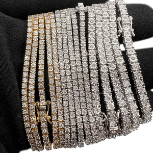 Lustre Design Lab Grown Diamond Tennis <span class=keywords><strong>Chain</strong></span> Collier Bracelet CVD IGI Certifié Vvs Iced Out 925 Silver Diamond <span class=keywords><strong>Chain</strong></span> - Product Image 2