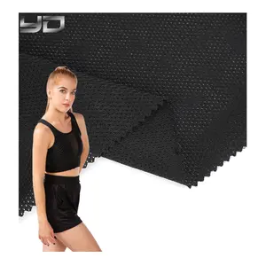 Solid Tear-Resistant 125Gsm Knitted Weft 100% Polyester Breathable Mesh Fabric Bra Fabric For Sportswear