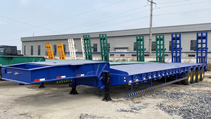 Semi-remorque à plateau bas 4 essieux avec système de suspension pneumatique, en acier, pour transport maritime, fournie directement par l'usine - Product Image 5