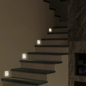 Lampes <span class=keywords><strong>LED</strong></span> extérieures en aluminium étanches, encastrées au mur, à détection de mouvement, lampes intelligentes pour marches d'escalier, couloir, lumière carrée 50000 - Product Image 2