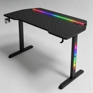<span class=keywords><strong>Bureau</strong></span> de jeu RGB 1,6 m, table d'ordinateur en fibre de carbone, station <span class=keywords><strong>PC</strong></span>, pieds LED rétroéclairés, poste de travail pour joueurs - Product Image 5