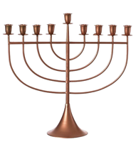 Bougeoir Judaica moderne plaqué or à sept branches Hanoukka Menorah traditionnelle religieuse pour les rituels juifs pour les cadeaux de Pâques
