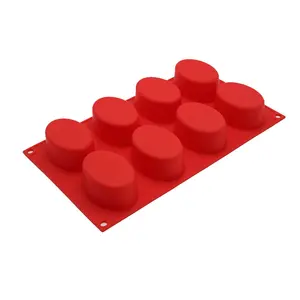 Силиконовые овальные 3D формы для шоколадного пирога, 8 ячеек