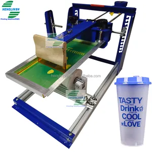 Vente en gros machine de sérigraphie manuelle simple pour café, lait, thé, gobelet en papier plastique stylo, tasses, bougies