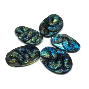 Wholesale Natural Carving Gift Labradorite Snake Crystal Craft Flash Labradorite Snake For Decoration