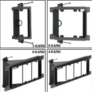 3 Gang Rectangle Noir Nouveau Travail <span class=keywords><strong>Anneau</strong></span> de Boue Basse Tension Support de Montage de Plaque Murale Surfaces Bois US - Product Image 5